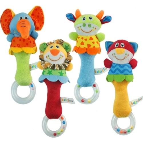 Newborn Baby Hand Stick Teether Toys Shake Hand Infant Rattle Teething Baby Toys Toddler Development Teethers Toy Gift