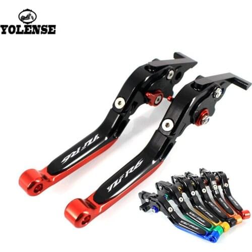 For YAMAHA YZF-R6 YZFR6 YZF R6 1999-2004 Motorcycle Accessories Folding Extendable Brake Clutch Levers LOGO YZF R6