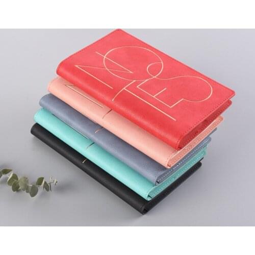 Agenda 2021 Planner Organizer Pu Leather Customized Logo Personal Notebooks And Journals Business Scetchbook For Markers