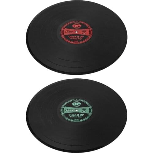 Retro Vinyl Record Coaster Placemat Round Heat Resistant Silicone Drink Mat Pad