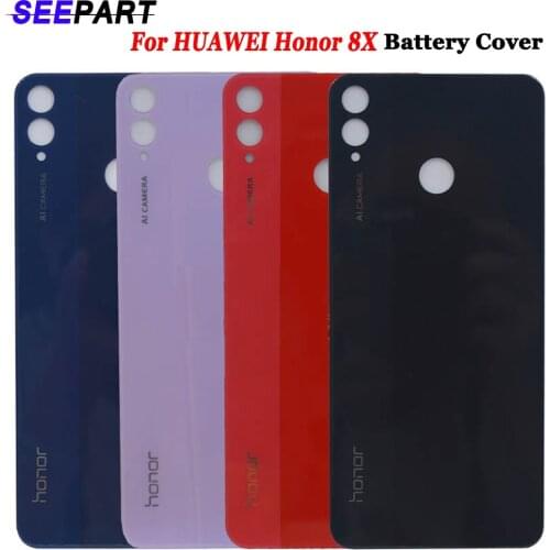 For HUAWEI Honor 8X Battery Cover Rear Glass Door Housing Case Back Panel For HUAWEI Honor 8X Battery Cover + Adhesive