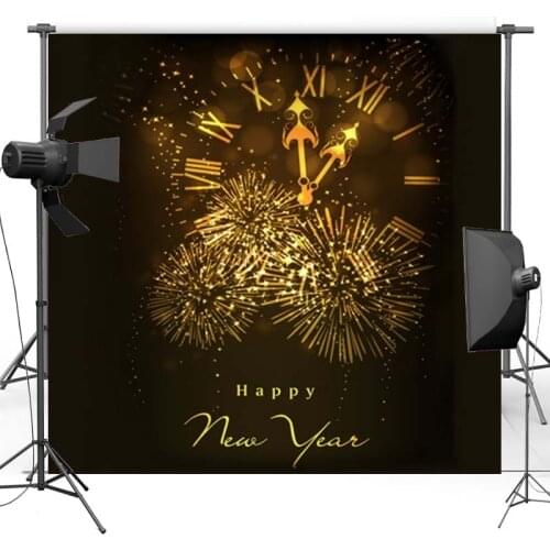 MEHOFOTO Christmas Clock Vinyl Photography Background Happy New Year New Fabric Polyester Backdrop For photo studio Props 013