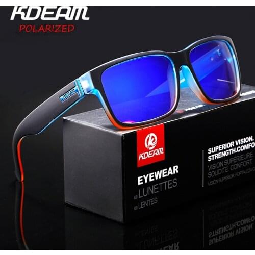 KDEAM Revamp Of Sport Men Sunglasses Polarized KDEAM Shockingly Colors Sun Glasses Outdoor Elmore Style Sunglass With Box XH1