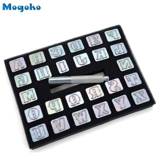 Mogoko 19mm Letter Alphabet Stamp Punch Kit Saddle Making Tools Leather Craft Carving Embossing Stamp DIY Handmade Art Working