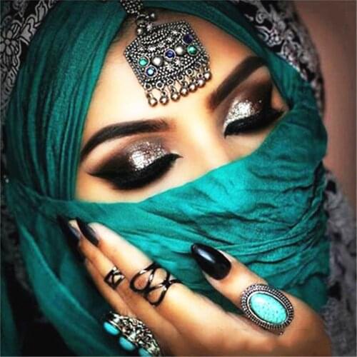 Portrait Woman DIY Embroidery 11CT Cross Stitch Kits Craft Needlework Set Printed Canvas Cotton Thread Home Decoration Room