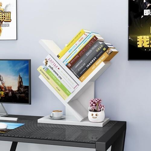 Creative Desktop Tree Shape Bookshelf Wood Multilayer Books Organizer Desktop Bookends Studyroom Desk Accessories Office Suplies