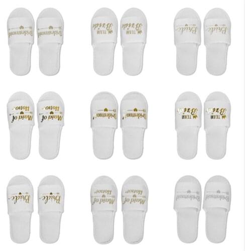 Hen party disposable golden letters soft slippers wedding decoration bride shower party decoration bachelorette party supplies-7