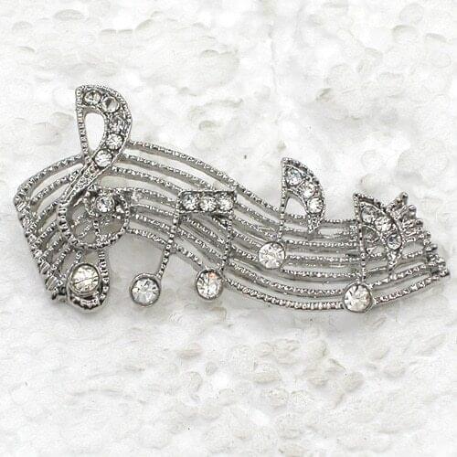 Clear Rhinestone Music note Pin brooches C279 A