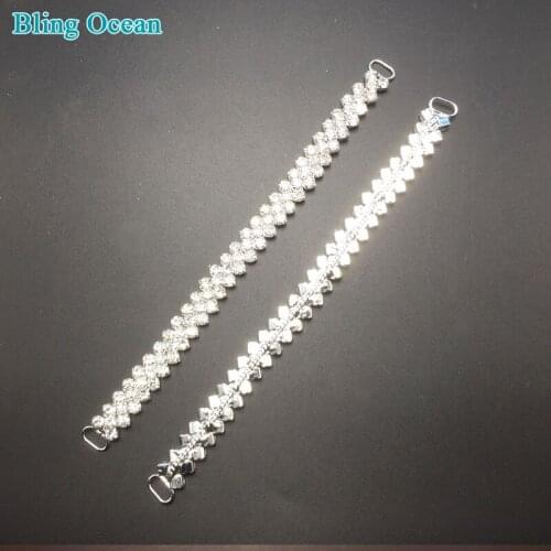 Crystal Rhinestone Straight Bikini Connectors Buckle Metal Chain For Swimming Wear Bikini Decoration