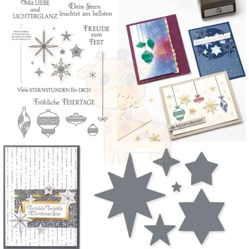 Christmas Twinkle Stars Metal Cutting Dies Stamp Scrapbooking Diary Decoration Embossing DIY Greeting Card 2021 New Arrival