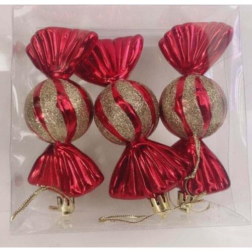 Christmas decorations 2021 new year 11cm plastic ball shaped candy plating painted candy 3 ornaments wedding decoration party