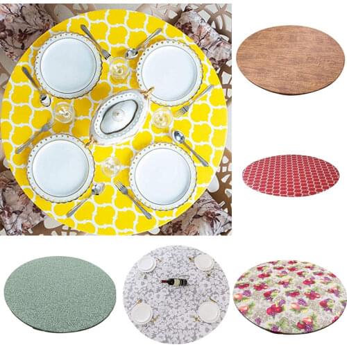1Pc Tablecloth Round Table Cover Printing Waterproof Oilproof PVC Flannel Transparent Stretch Tablecloths Coffee Table Pad