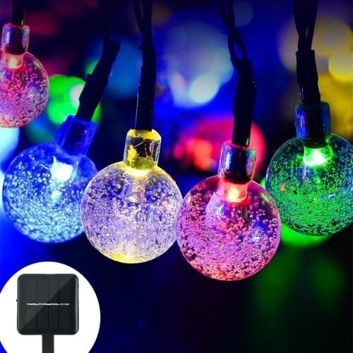 LED Solar String Light 20 LEDS Waterproof Bubble String Fairy Light Outdoor Garden Christmas Party Decoration Solar Lights