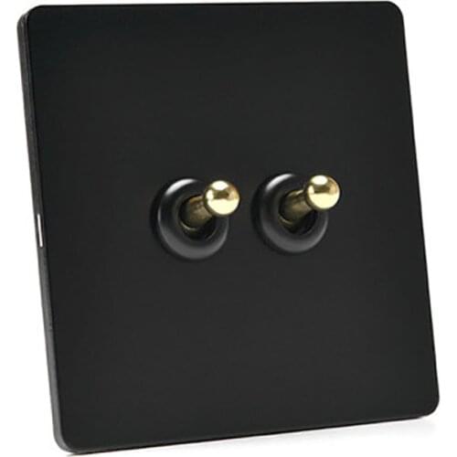 Type 86 Nordic minimalist style matte black wall switch panel lever retro switch