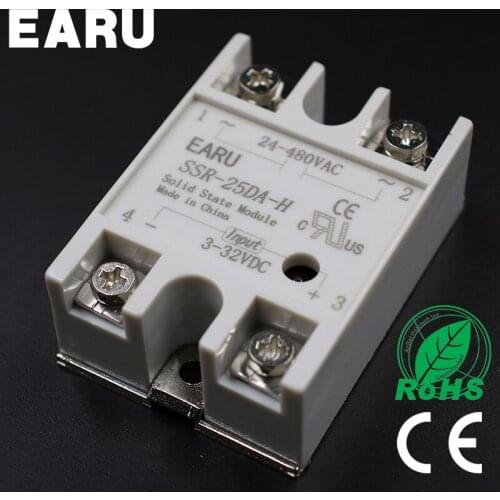 Solid State Relay SSR-25DA-H 25A SSR 25DA-H 3-32V DC TO 90-480V AC solid state Resistance Regulator