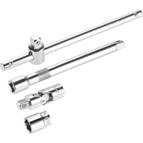 Uxcell 3/8" Drive 17mm Socket 7.5" Sliding Wrench 6" Extension Bar Universal Joint 1 Set