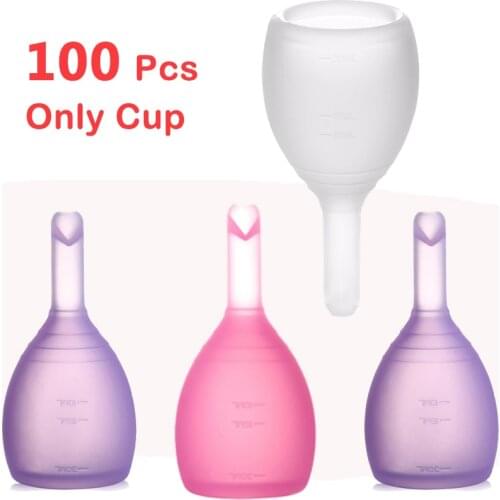VIP 100 Pcs Wholesale Menstrual Cup Valve Reusable Medical Grade Silicone Lady Menstruation Discharge Valve Menstrual Cup eco