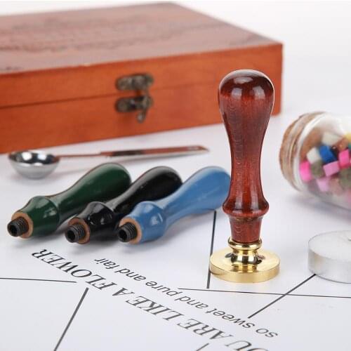 Antique Wooden Handle Sealing Wax Stamp Durable Handle Wedding Invitation Customs Supply Crafts Decorative Accessories