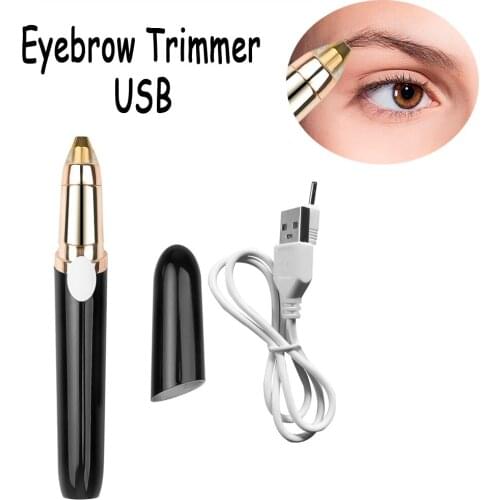 Women Electric Eyebrow Trimmer Painless Eye Brow Epilator Mini Lipstick Shaver Razors Portable Facial Hair Remover for Female