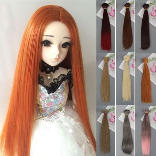 1pcs 20*100CM High Temperature Fiber Straight Doll Hair For Russian Handmade Dolls & BJD Dolls DIY Doll Wig Accessories