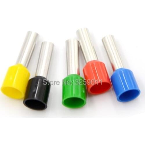 1000PCS E6018 Electrical Crimp Terminal Block Wire Connector Cable Cord End Ferrule tubular Pre-Insulating E6018 AWG 10 6.0mm