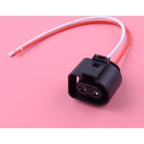 2 Pin 18 cm Pump Plug Pigtail Connector Harness 1J0 973 752 Black fit for VW Jetta Audi