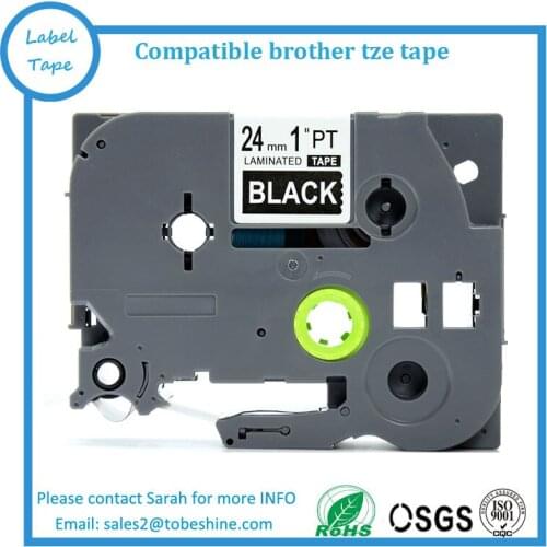 24mm white on black compatible brother tze tape for p touch label tape maker tze 355 tze-355 tze355