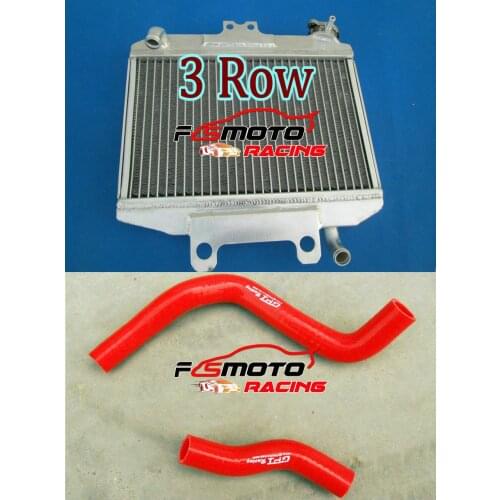 3 ROW Alu Radiator + RED BLUE Hose For Honda CR250 CR250R CR 250 R 250R 1997 1998 1999 2-stroke CR-250R 97 98 99