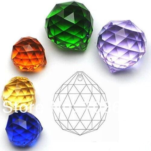 50pcs 40mm Mixed Colors Crystal Ball Prism Fengshui Crystal Prism Ball Crystal chandelier pendant
