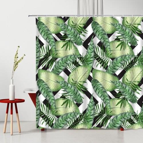 Africa Shower Curtains Tropical Plant Flowers Printing Polyester Fabric Household Products Bathtub Decoration