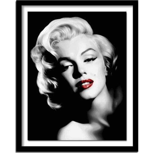 Diamond Painting Marilyn Monroe 5D DIY Round Diamond Embroidery Kit Portraits Rhinestone Picture for Home Decoration
