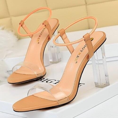 BIGTREE Shoes Womens Sandals Sexy High Heels Crystal With Super High Heel Summer Shoes Sandals Female Block Heels Sandles Women