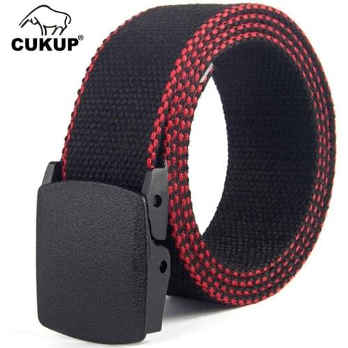 CUKUP Designer Quality Canvas Belt Jeans Accessories Automatic Buckle Unisex Style Waistband Belts Many Colours Optional CBCK101