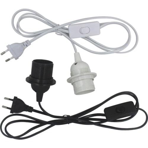 1.8m Power Cord Cable E27 Lamp Base Holder EU Hanging Pendant LED Light Fixture Lamp Bulb Socket Cord Adapter With Switch 220V