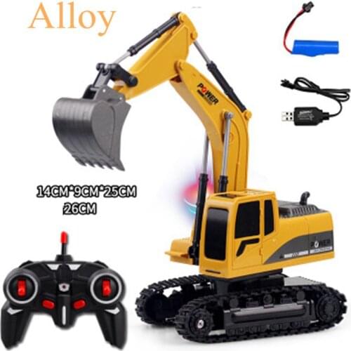Excavator RC Toy 2.4Ghz 6 Channel 1:24 RC Excavator RC Engineering Car Alloy Plastic Excavator Gift Toy For Kids