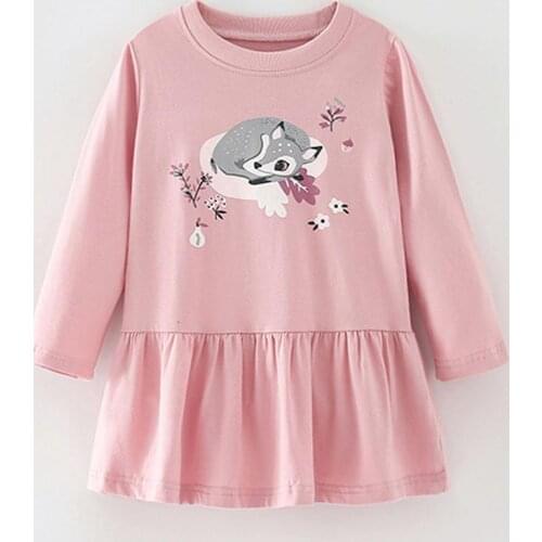 Quality 100% Terry Cotton Baby Girl Clothes Infant Kids Dress Brand Long Sleeve One-pieces Dresses for Girls Tops Spring Autumn
