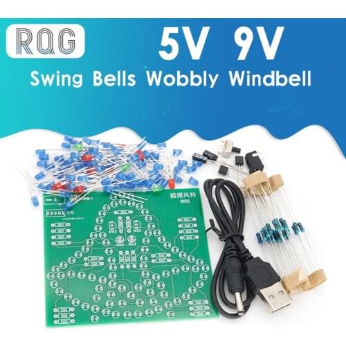 Laboratory Swing bells Wobbly Windbell Fun Electronic DIY Kit Wring 95 LEDs Wind bell 5V 9V
