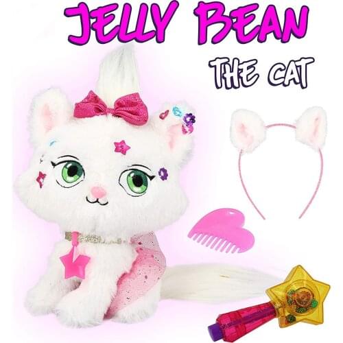 Shimmer Stars Jelly Bean the Cat Plush Doll Accesories Kids DIY Animal Cat Decoration Pet Stuffed Dolls Toy Girls Birthday Gift