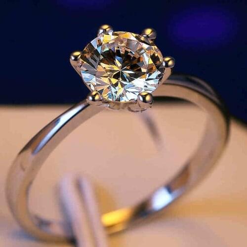 Fashion Women Ring AAA Crystal Zircon Ring Real Engagement Ring Solitaire Wedding Rings For Women