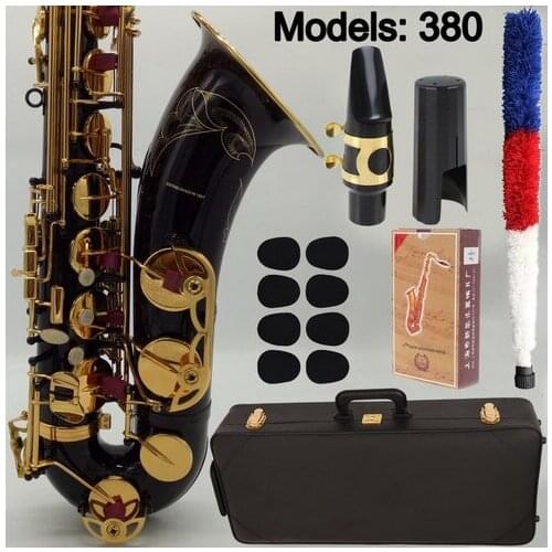 Music Fancier Club Tenor Saxophone 380 Black Lacquer Case Sax Tenor Mouthpiece Ligature Reed Neck Musical Instrument Accessories
