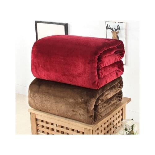 Soft Thicken Coral Fleece Blanket Sheet Bedspread Sofa Air Conditioning Sofa Quilt Wash Flannel Solid Color Flannel Blanket