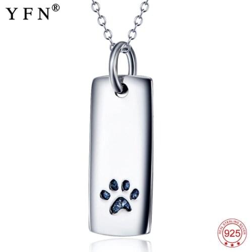 Necklace 925 Sterling Silver Necklace Lovely Classic Animal Paw Print Pendants Necklaces Fashion Jewelry For Pet Lovers GNX3587