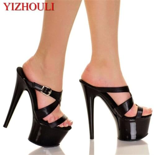 Sexy skinny super star shoes, 15cm heels, summer platform baking paint, dancing shoes