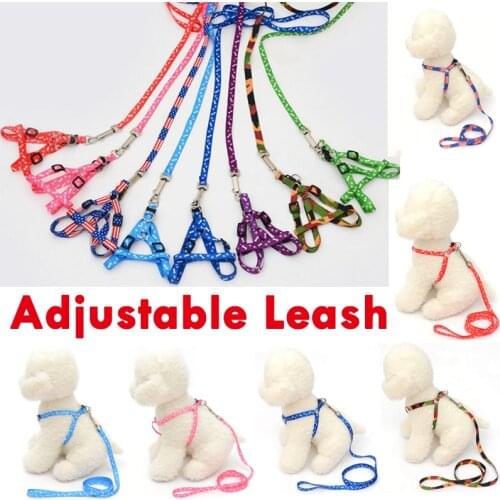 Adjustable Nylon Pet Cat Puppy Pet Vest Lead Leashes Harness Belt Rope Training Walking Dog Harness Leash