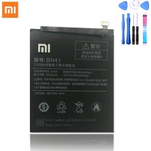 For xiaomi Redmi Note 4 Redmi Note4 Pro Note 4X High-end Version MTK Helio X20 4100mAh Original Replacement BN41 Battery+tools