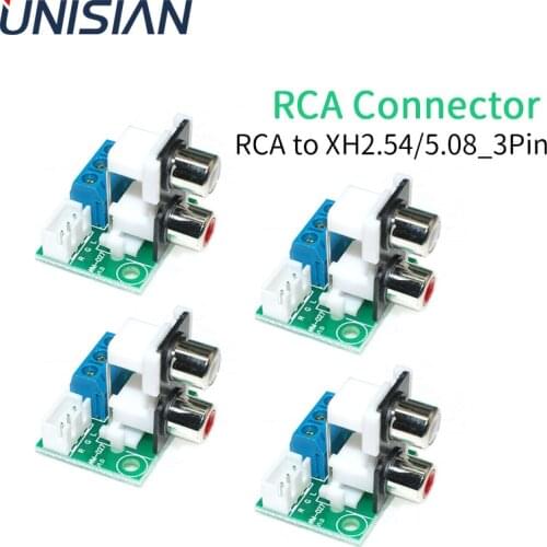 UNISIAN RCA Connection board RCA to 3p 2.54mm 5.08mm connector module RCA audio signal input adaptor for home amplifer
