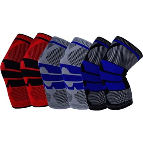 Sports Knee Pads Professional Silicone Anti Collision Spring Support Basketball Riding