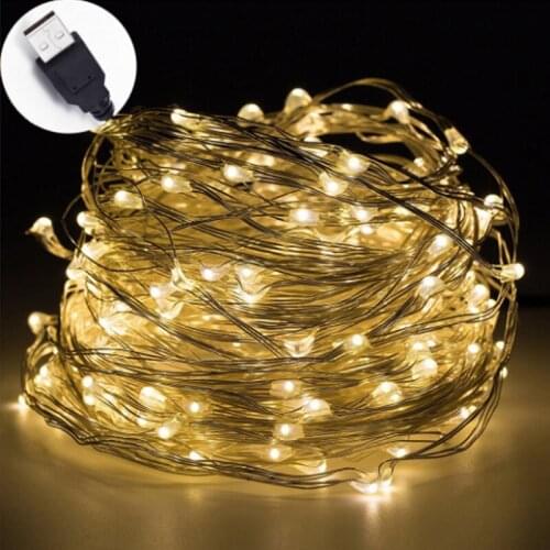 USB Copper Wire Star Light 50/100LED 5/10m LED String Lights Decoration Lamp DIY Shape Light Copper Party Wedding Decoration