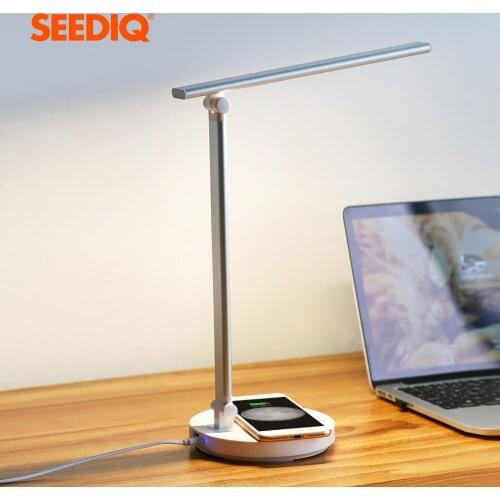 Led Table Lamp With Mobile Phone Wireless Charging Touch control Dimming Desk Lamp For Study Reading Room Office Reading Lamp