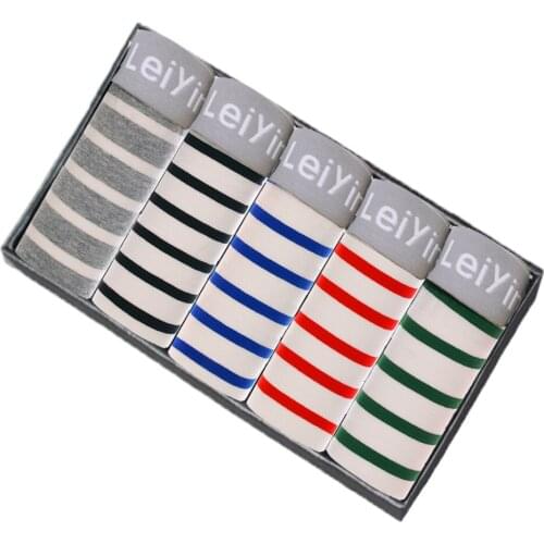 5pcs/lot Striped Cotton Men Boxer Underwear Homme Man Boxers Calzoncillos Hombre Shorts Male Underpants Panties U Convex Pouch